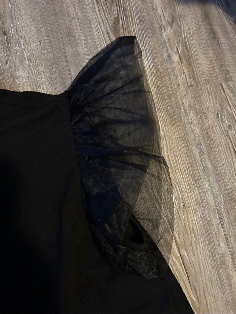 THML Black Sleeveless Top with Sheer Ruffled Cap Sleeves - Picture 4 of 6